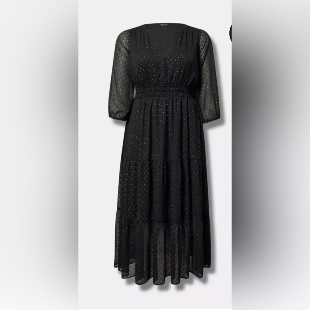 Torrid Y-Neck Black Maxi Dress - Picture 3 of 7